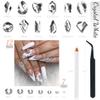 qiipii 4080Pcs Silver Clear Nail Rhinestones Crystal White Stones More Quantity 1.5-4mm Flatback Round Beads K9 Glass Gems Nail Art Diamonds Jewels Charms for Nails Face Eyes Makeup Shoes DIY Crafts view 3