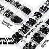 qiipii 4080Pcs Black Nail Rhinestones Crystal Flatback Jet Black Rhinestones Round Beads Glass Gems Stones Nail Art Gems Diamonds jewels Multi Shapes Sizes Nail Charms for Nails Eyes Makeup DIY Crafts view 2