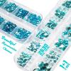 qiipii 4080Pcs Aquamarine Nail Rhinestones Water Blue Stones for Nails Nail Charms K9 Glass Flatback Gems Lake Blue Round Diamonds jewels Crystals Charms Supplies for Nails Faces Eyes Makeup Crafts view 2