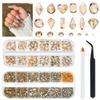 qiipii 4080Pcs Gold Nail Rhinestones, More Quantity 1.5-4mm Mini Flatback K9 Glass Crystal & 3D Multi Shapes Gems, Champagne Gold Gems Round Stones Diamonds jewels Gemstones for Nail Face Eyes Makeup view 1
