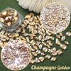 qiipii 4080Pcs Gold Nail Rhinestones, More Quantity 1.5-4mm Mini Flatback K9 Glass Crystal & 3D Multi Shapes Gems, Champagne Gold Gems Round Stones Diamonds jewels Gemstones for Nail Face Eyes Makeup view 3