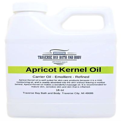 Apricot Kernel Oil 16 oz., Safety sealed container, Soap making, lotion, creams, massage oil, bath, beauty, lip balm