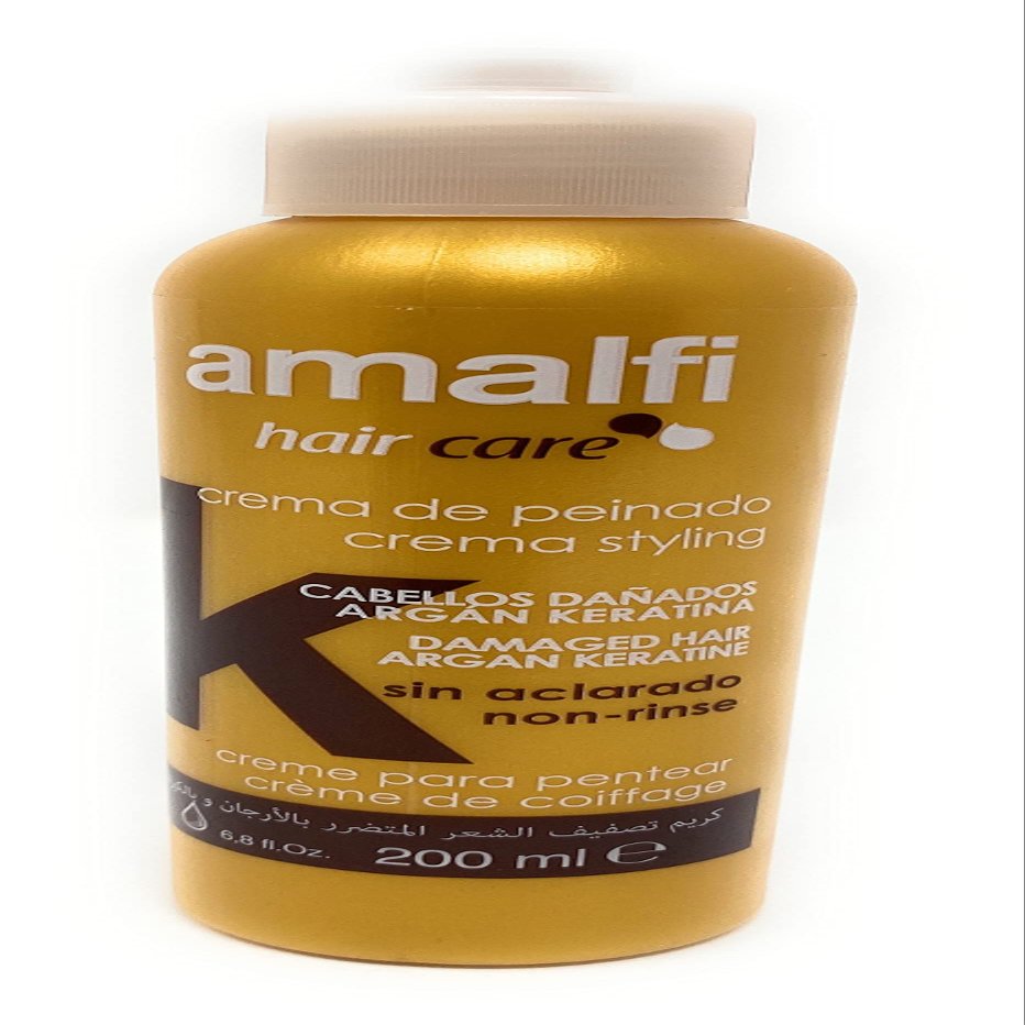 Amalfi Haircare Keratin Styling Cream with Argan Oil, Repair and Nourish Damaged Hair, Leave-In