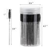 100 Pcs Disposable Mascara Wands, Crystal Eyebrow Spoolies Brush for Eyelash Extensions, Black Lash Brushes with Container view 2