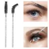100 Pcs Disposable Mascara Wands, Crystal Eyebrow Spoolies Brush for Eyelash Extensions, Black Lash Brushes with Container view 3