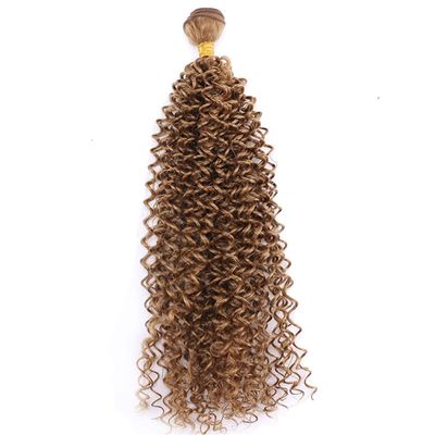 100 Gram 1 Piece Kinky Curly High Temperature Synthetic Hair Extensions Hair Weaving #27 14inches