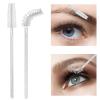 100 Pcs Disposable Mascara Wands, Crystal Eyebrow Spoolies Brush for Eyelash Extensions, Lash Brushes with Container (White) view 3