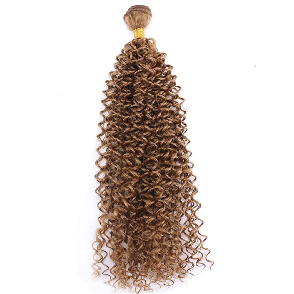 100 Gram 1 Piece Kinky Curly High Temperature Synthetic Hair Extensions Hair Weaving #27 16inches