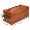 cuero Leather Buffalo DoppKit Toiletry Travel Unisex Toiletry Cosmetic Pouch Shaving Kit Men Women (TAN) view 4