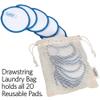 ForPro Professional Collection Expert Reusable Cotton Rounds (20 Pack), 100% Organic and Bamboo Makeup Remover Pads, Includes Drawstring Laundry Bag and Storage Container view 4