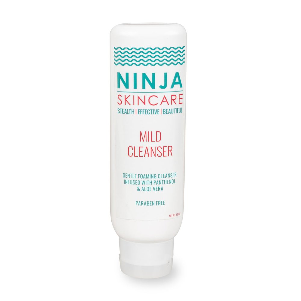 Ninja Gentle Foaming Facial Mild Revolutionary Cleanser infused with Panthenol and Aloe Vera -Sulfate and Paraben Free Restore PH, Non-Irritating Ingredients 5.5 OZ