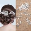 5 Pcs Wedding Hair Comb Crystal Bride Wedding Hair Comb Silver Bridal Pieces Pearl Rhinestone Bridal Accessories for Brides Women view 1
