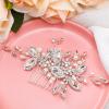 5 Pcs Wedding Hair Comb Crystal Bride Wedding Hair Comb Silver Bridal Pieces Pearl Rhinestone Bridal Accessories for Brides Women view 2
