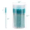 100 Pcs Disposable Mascara Wands, Crystal Eyebrow Spoolies Brush for Eyelash Extensions, Lash Brushes with Container (Blue) view 2