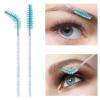100 Pcs Disposable Mascara Wands, Crystal Eyebrow Spoolies Brush for Eyelash Extensions, Lash Brushes with Container (Blue) view 3