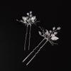 JWICOS Bride Wedding Hair Pins Vintage Leaf Bead Head Piece Wedding Hair Accessories for Women and Girls (Pack of 2) (Silver and Black) view 1