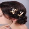 JWICOS Bride Wedding Hair Pins Vintage Leaf Bead Head Piece Wedding Hair Accessories for Women and Girls (Pack of 2) (Silver and Black) view 2