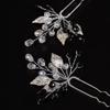 JWICOS Bride Wedding Hair Pins Vintage Leaf Bead Head Piece Wedding Hair Accessories for Women and Girls (Pack of 2) (Silver and Black) view 3