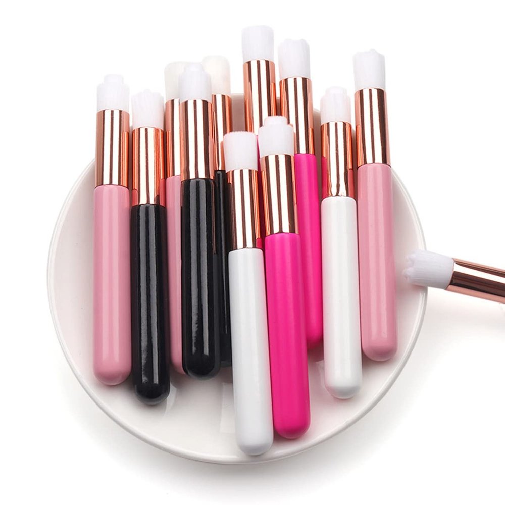 XZEN 5pcs Eyebrow Nose Cleaning Brush Nose Blackhead Cleaning Brush Skin Care Makeup Tools (Pink)