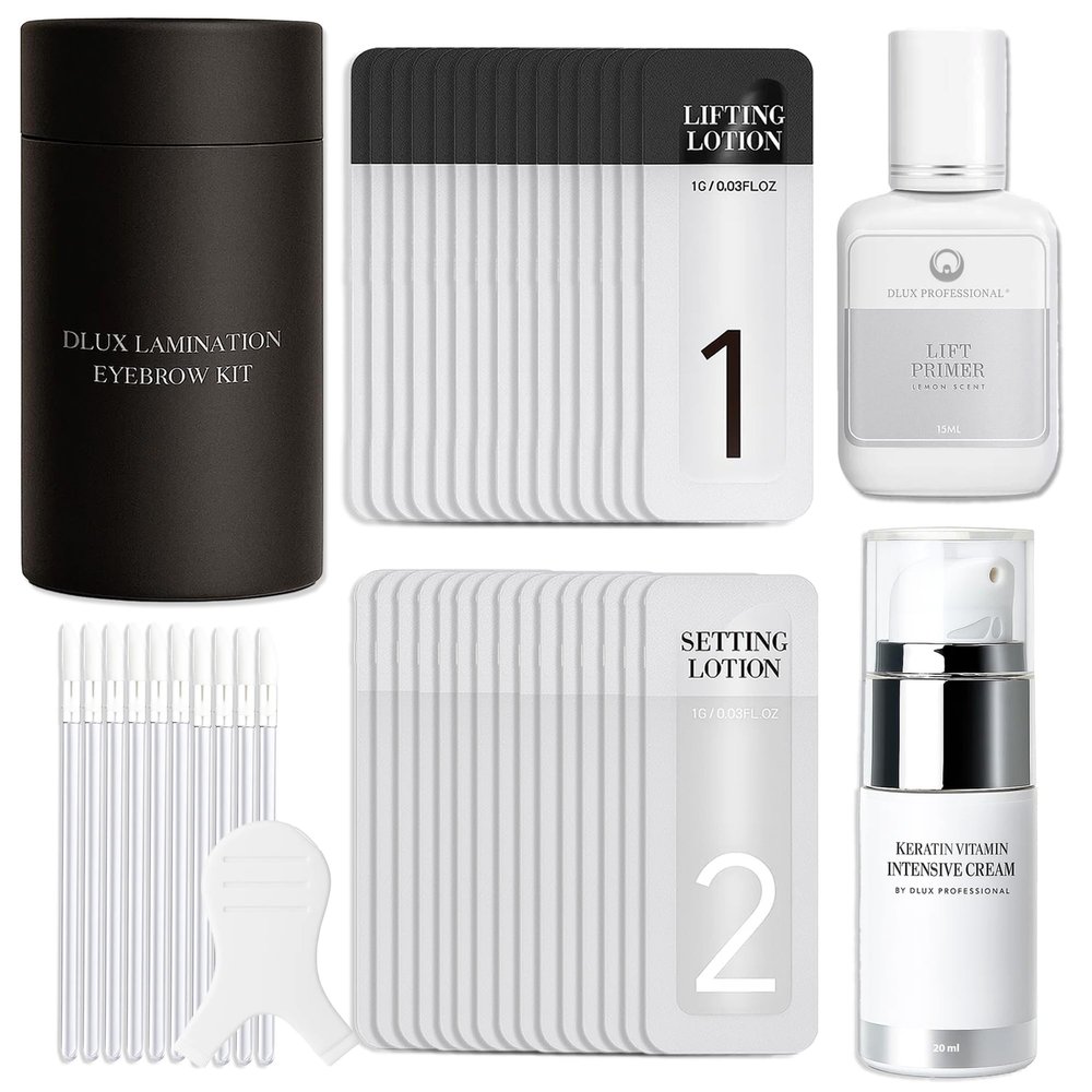 DLUX PROFESSIONAL Eyebrow Lamination Kit for Eyebrow Lift, Curling, Perm, Safe, Sensitive Skin Users