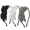 3 Pieces 1920s Flapper Headbands for Women, Headpiece Vintage 20s Flapper Girls Hair Accessory, Black + White + Silver view 1