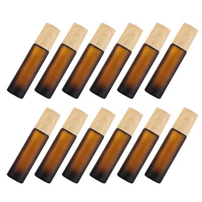 KALLORY Glass Roll on Bottle Essential Oil Roller Bottles Empty Roller Bottles Empty Roller Ball Bottle Essential Oil Bottle 10ml (12 Pcs)