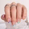BTArtbox Short Press On Nails - Soft Gel French Tip Press On Nails, Supremely Fit & Natural Square Glue On Nails with Nail Glue, Reusable Stick On Nails in 15 Sizes, Pastel Curves view 1