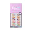 BTArtbox Short Press On Nails - Soft Gel French Tip Press On Nails, Supremely Fit & Natural Square Glue On Nails with Nail Glue, Reusable Stick On Nails in 15 Sizes, Pastel Curves view 3