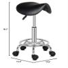 Saddle Stool Ergonomic Saddle Chair Adjustable Swivel Saddle Chairs with Wheels for Kitchen, Salon, Spa, Pedicure, Massage, Esthetician (Black 2) view 3