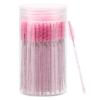 100 Pcs Disposable Mascara Wands, Crystal Eyebrow Spoolies Brush for Eyelash Extensions, Pink Lash Brushes with Container view 1