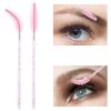 100 Pcs Disposable Mascara Wands, Crystal Eyebrow Spoolies Brush for Eyelash Extensions, Pink Lash Brushes with Container view 3