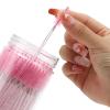 100 Pcs Disposable Mascara Wands, Crystal Eyebrow Spoolies Brush for Eyelash Extensions, Pink Lash Brushes with Container view 4