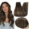 Full Shine Balayage Weft Hair Extensions Human Hair 24 Inch Sew in Hair Extensions Color 2 Dark Brown Fading to 8 Brown Highlight 2 Hair Extensions Real Human Hair 105G view 1