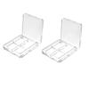 AKOAK 2 Pcs Empty Makeup Board, Lipstick Palette, Refillable Eyeshadow Storage Box, 4 Grids Eyeshadow Lipstick Tray, Plastic Clear Makeup Tray, DIY Makeup Foundation Blush Eyebrow Powder Container view 1
