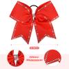 DEEKA 10 PCS 8" Rhinestones Large Cheer Hair Bows Glitter Cheer Ponytail Holder Handmade for Teen Girls Softball Cheerleader Sports -Red view 2