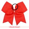 DEEKA 10 PCS 8" Rhinestones Large Cheer Hair Bows Glitter Cheer Ponytail Holder Handmade for Teen Girls Softball Cheerleader Sports -Red view 4