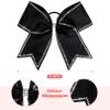 DEEKA 10 PCS 8" Rhinestones Large Cheer Hair Bows Glitter Cheer Ponytail Holder Handmade for Teen Girls Softball Cheerleader Sports -Black view 2