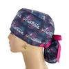 Ponytail Medical Scrub Cap  Anesthesia Floral - Dr. Hats, Nurses Hats. view 4