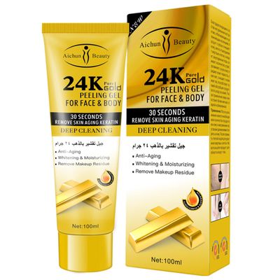 AICHUN BEAUTY Peeling Gel Face Body Removes Skin Aging Keratine Deep Cleaning Moisturizing Refresh Skin Smooth (24K PURE GOLD PEELING GEL)