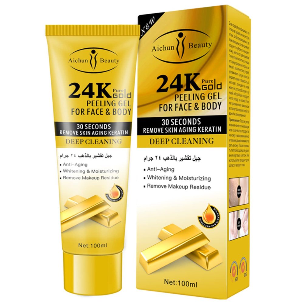 AICHUN BEAUTY Peeling Gel Face Body Removes Skin Aging Keratine Deep Cleaning Moisturizing Refresh Skin Smooth (24K PURE GOLD PEELING GEL)