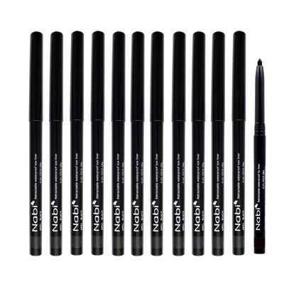 Beauty Spot (12pcs) Nabi Retractable Waterproof Eyeliner Pencil - Long Lasting Fade Resistant Formula - Quick Makeup Remover (Lime)