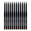 Beauty Spot (12pcs) Nabi Retractable Waterproof Eyeliner Pencil - Long Lasting Fade Resistant Formula - Quick Makeup Remover (Dark Black Brown) view 1