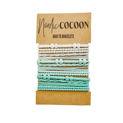 Bracelet Hair Ties | 15-Pack Colorful Hair Tie Bracelet Stack | Boho Hair Ties | Large Braided Hair Tie | Boho Wrist Bracelets | Cute Hairtie Bracelets for Women, Teens, Girls'
