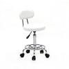 Salon Stool, Medical Spa Stool with Back, Round Chair with Swivel Backrest, Adjustable Chair with Wheels for Beauty Salon Spa Tattoo Massage,Dental Clinic,Office Art Studio (White) view 3