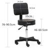 Salon Stool, Medical Spa Stool with Back, Round Chair with Swivel Backrest, Adjustable Chair with Wheels for Beauty Salon Spa Tattoo Massage,Dental Clinic,Office Art Studio (Black 2) view 2