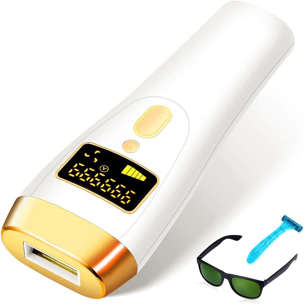 IPL Laser Hair Removal Device for Women & Men - at-Home Safe Painless Permanent Hair Reduction, 85% Hair Reduction in 4 Weeks, One-Button Control, Full Body & Face, Effective Salon Alternative