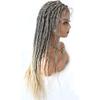 31" Hand-Braided 4.75X12.5" Swiss Lace Front Micro Twist Cornrow Braids Wigs with Baby Hair Premium Quality Synthetic Lightweight Box Braided Wig for Black Women #1B/613T Black Blonde Ombre view 1