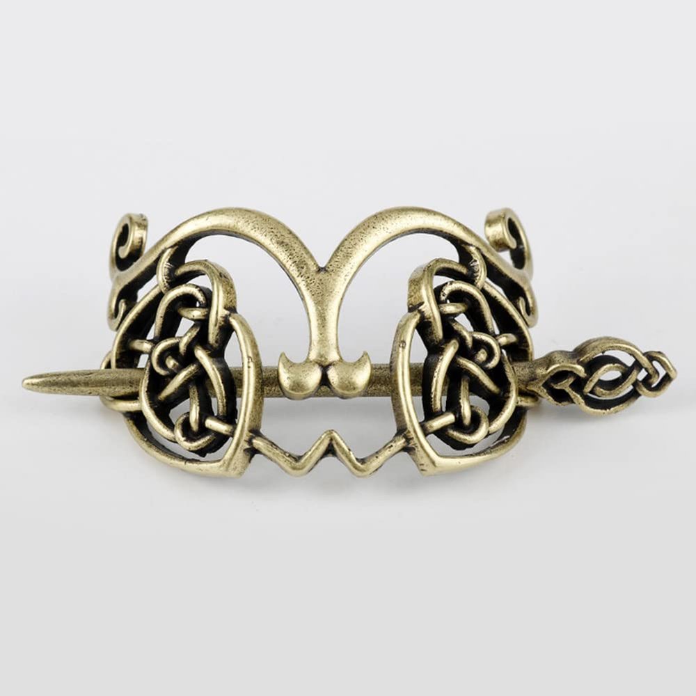 Viking Hair Hairpins Celtics Knots Heart-Shaped Runes Hair Clips Stick Slide Nordic Mythology Barrettes Women Hair Ornaments Vintage Handmade Hairpin,Copper,Celtic Knot 1