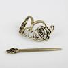 Viking Hair Hairpins Celtics Knots Heart-Shaped Runes Hair Clips Stick Slide Nordic Mythology Barrettes Women Hair Ornaments Vintage Handmade Hairpin,Copper,Celtic Knot 1 view 2