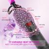 DAN Technology 500 hot Comb Electric for Wigs, Diamond Heating Comb, 60 Min Auto-Off & 7 Temperatures Adjustable Purple hot Comb, Professional Pressing Combs for Black Hair view 2